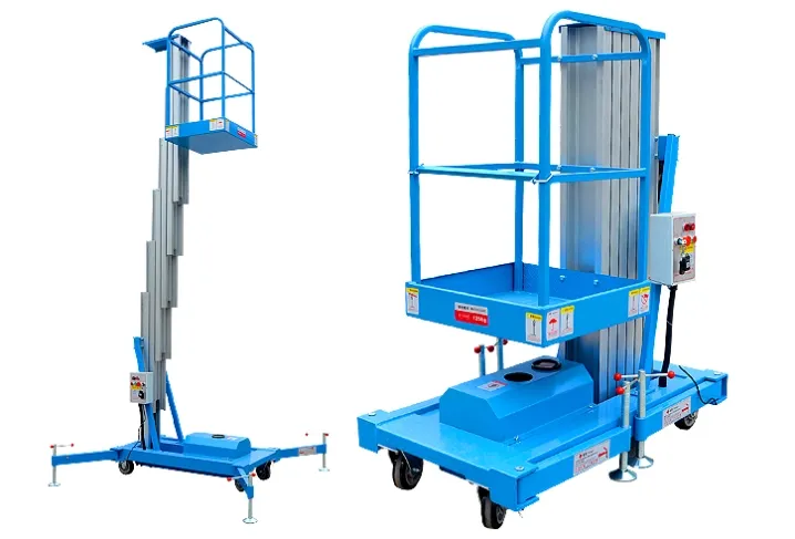 Outstrip GTWY100A series single mast push around vertical mast lift – compact aerial work platform