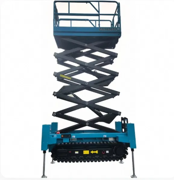 Outstrip 0614TL–1214TL crawler scissor lifts with hydraulic outriggers – 8–13.8m working height
