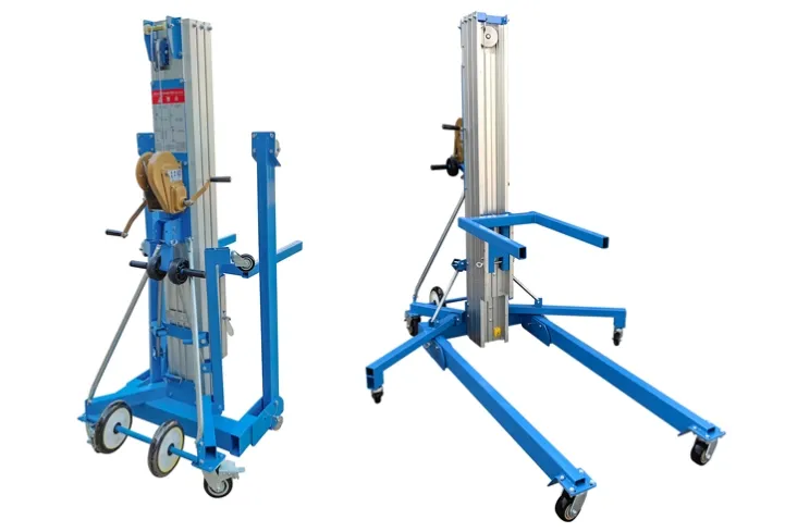 Outstrip GTWY series manual operated single mast aluminum lift – portable hydraulic working platform