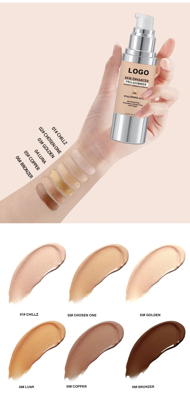 Arm swatches of all six shades