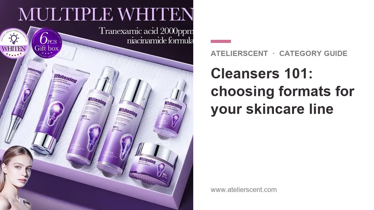 Atelierscent blog cover: choosing cleansing formats for a skincare line