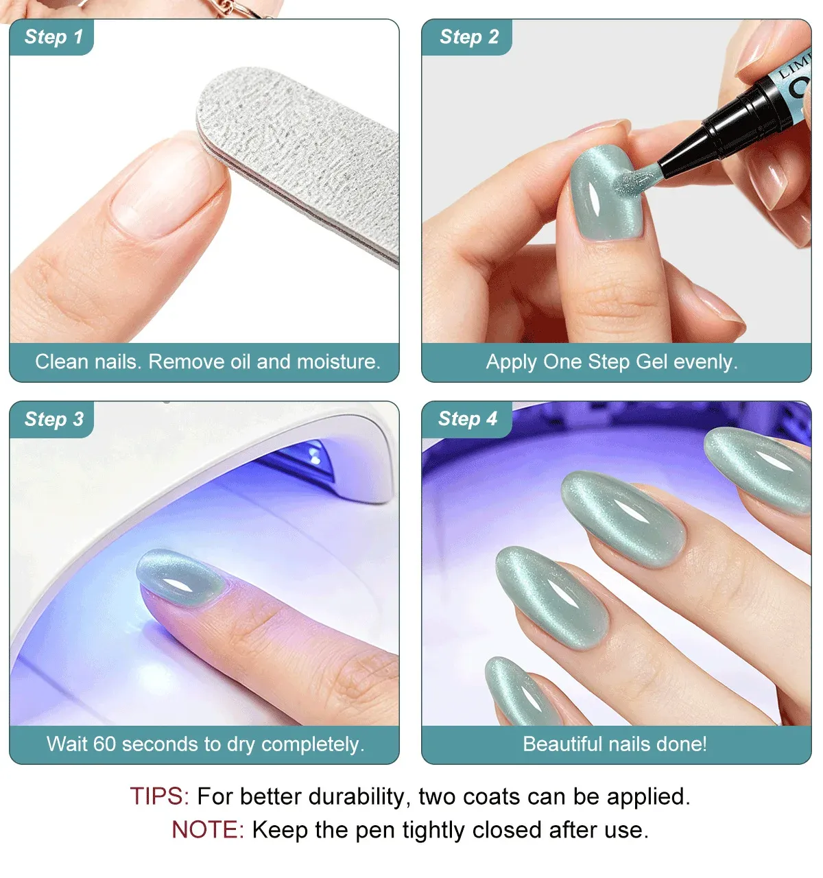 Long lasting up to 21+ days — wear and chip resistant nail shots