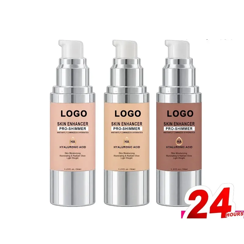 Shimmer primer bottles in three shades