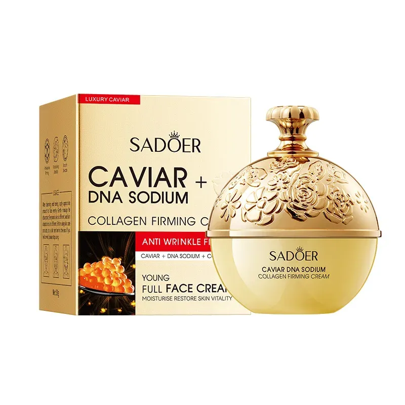 Caviar DNA Sodium Collagen Firming Cream 30g jar and gift box packshot