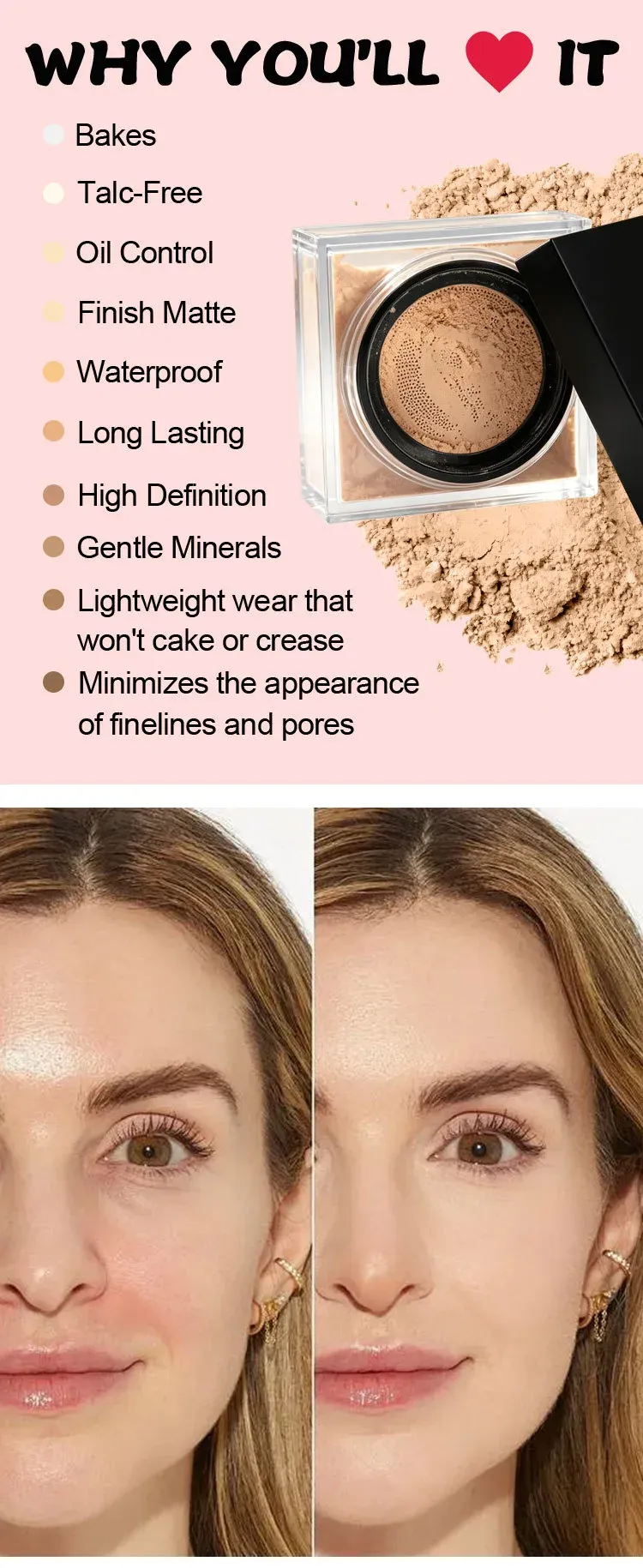 Feature list and before/after application