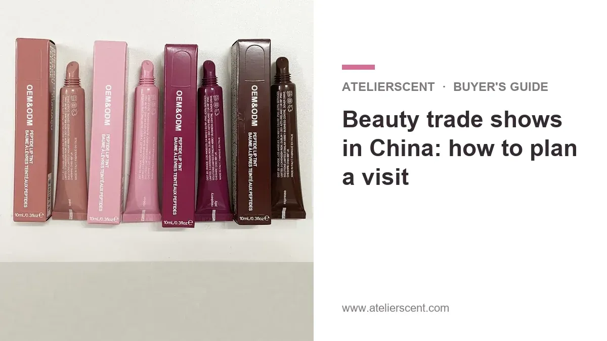 Atelierscent blog cover: beauty trade shows in China, buyer planning guide