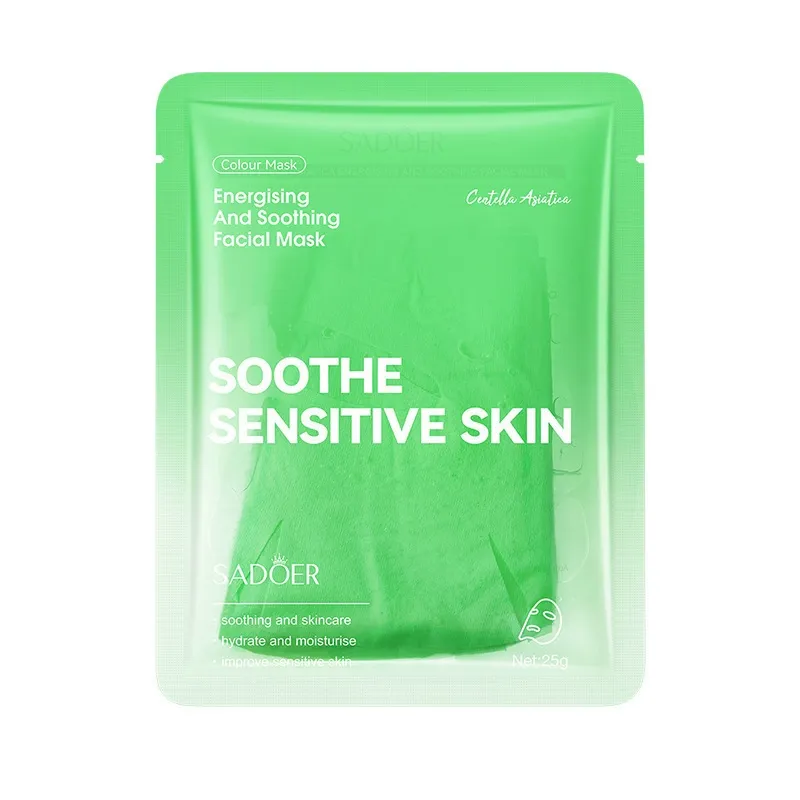 Centella colour fabric facial mask sachet, 25g, green soothing sheet