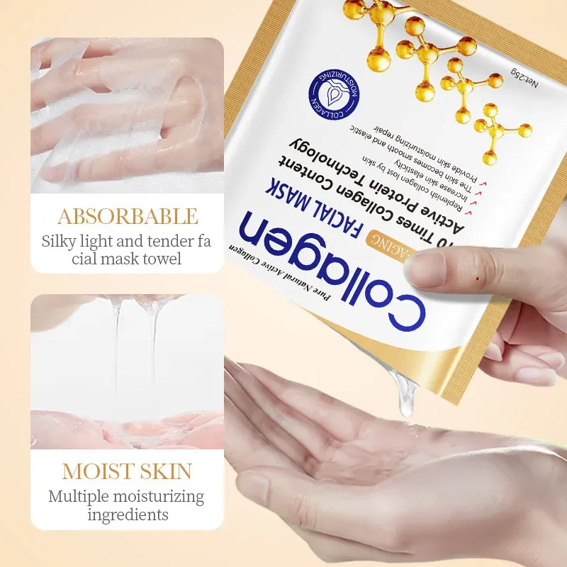 Silky light mask towel absorbing rich essence — multiple moisturizing ingredients