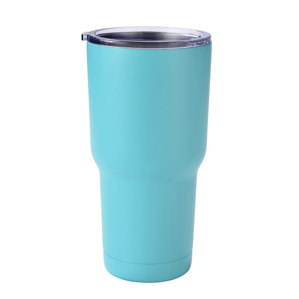 Stainless steel 30oz tumbler with clear lid product view 2