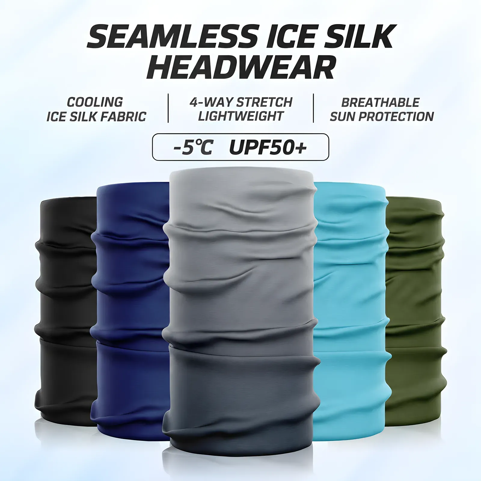 Ice silk headwear solid color options UPF50+