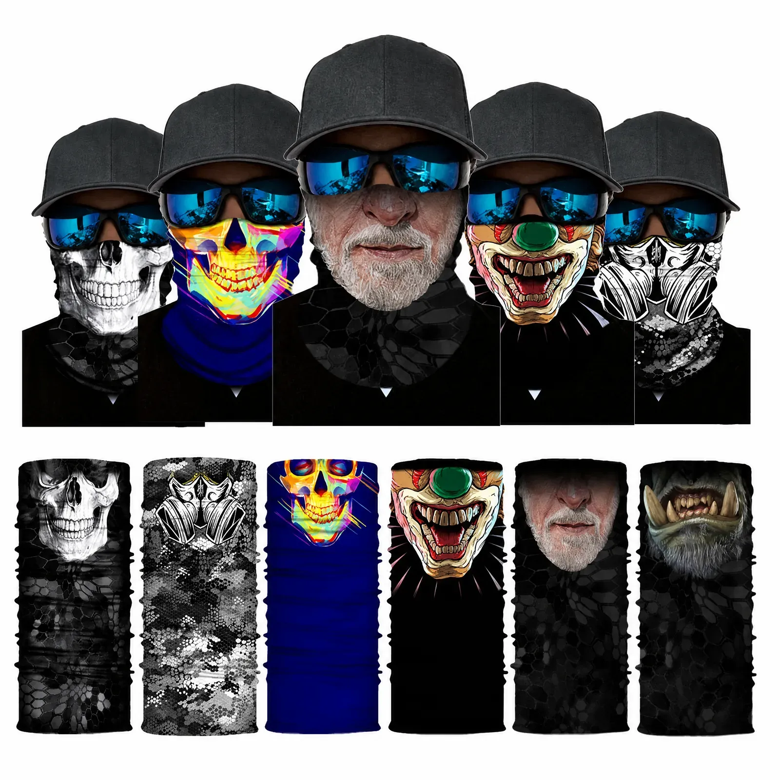 Skull print design options collage