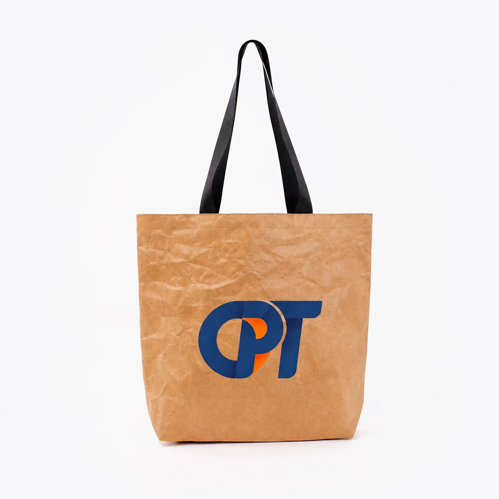 Tyvek tote bag front view with CPT logo
