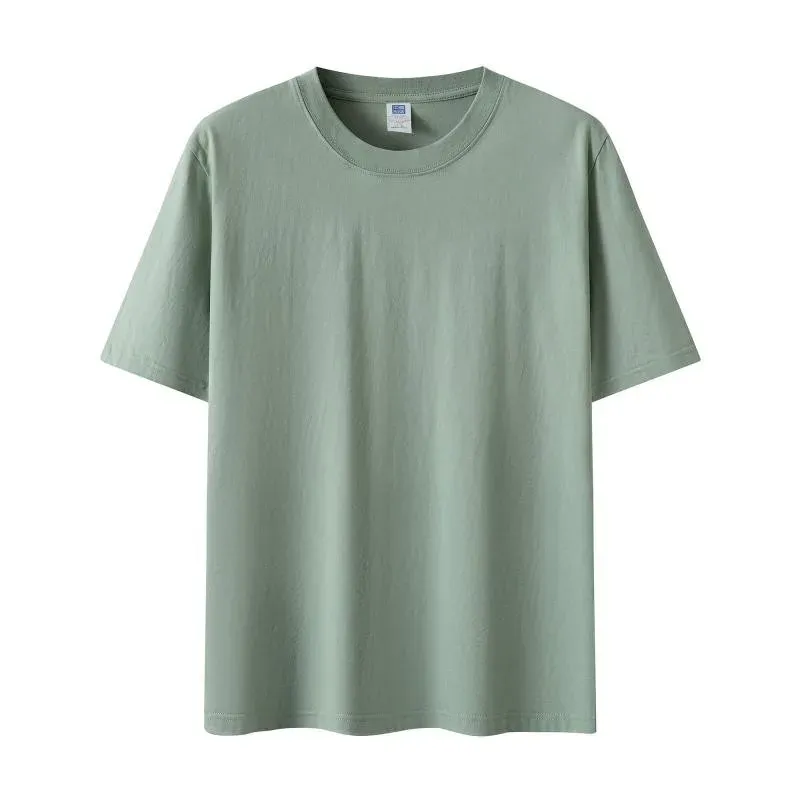 Sage green crew neck short sleeve t-shirt front view