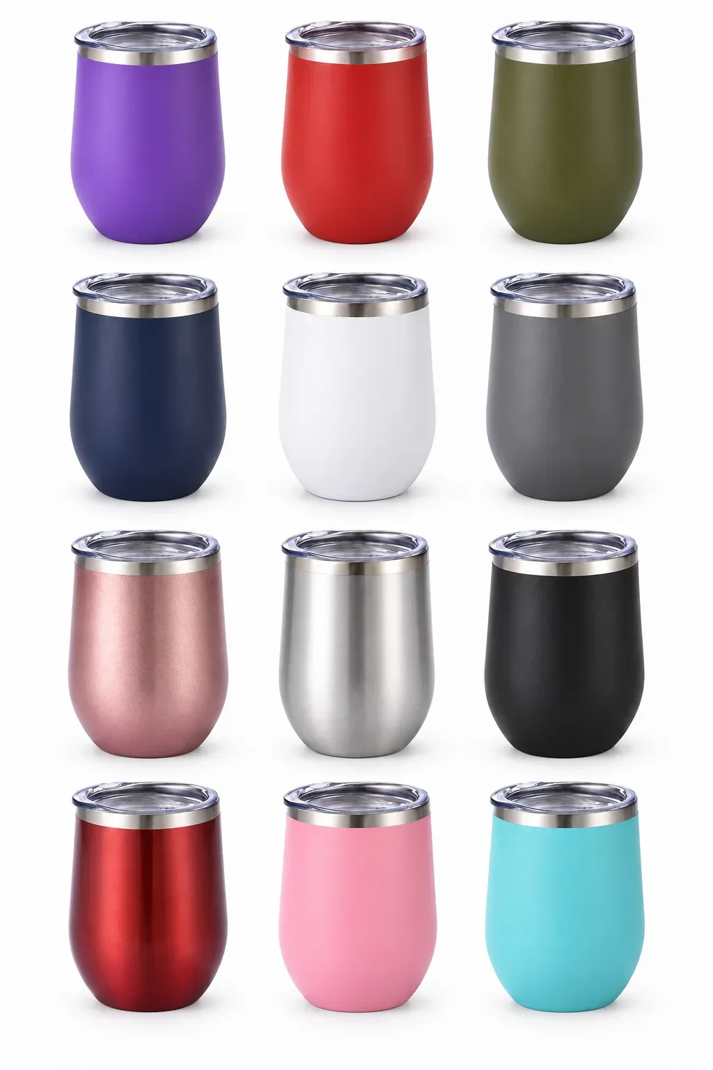 Teal egg-shaped tumbler with clear lid product view 6