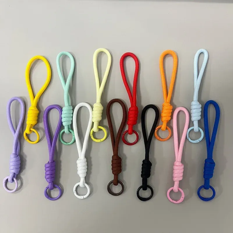 Thirteen color solid rope phone wrist straps lineup