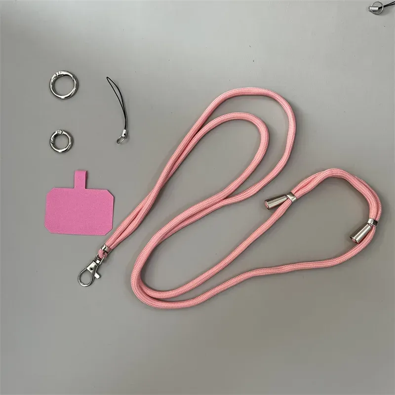 Army green rope phone lanyard long cord and patch