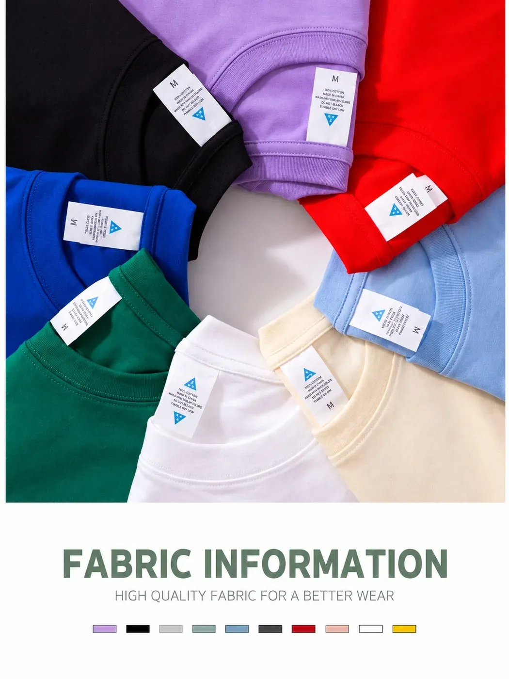 Size chart for custom crew neck t-shirt