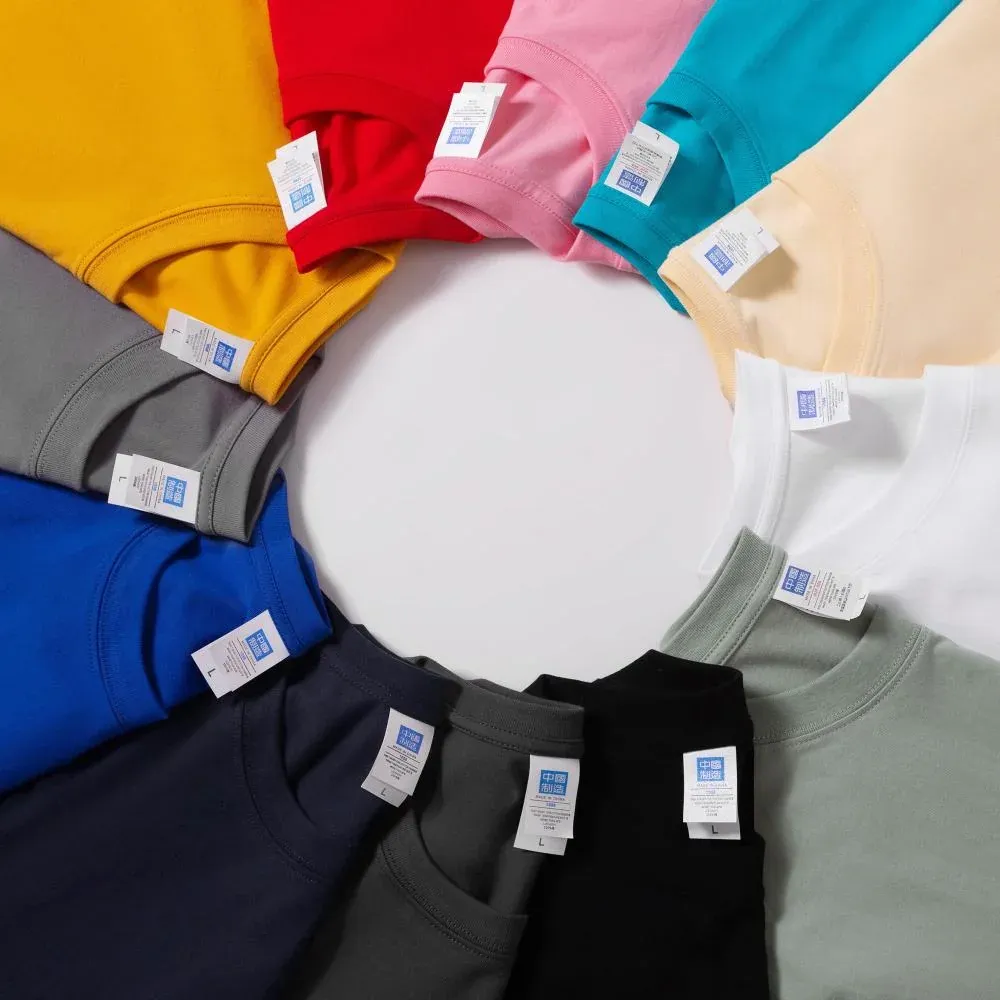 Color options lineup of the drop shoulder t-shirt