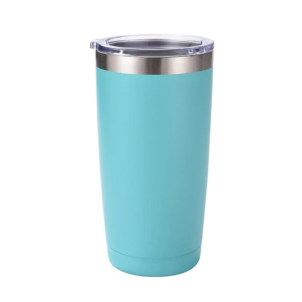 White 20oz tumbler with clear lid product view 5