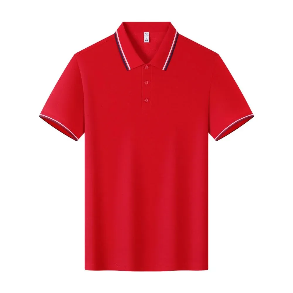 Red contrast tipping polo shirt product view