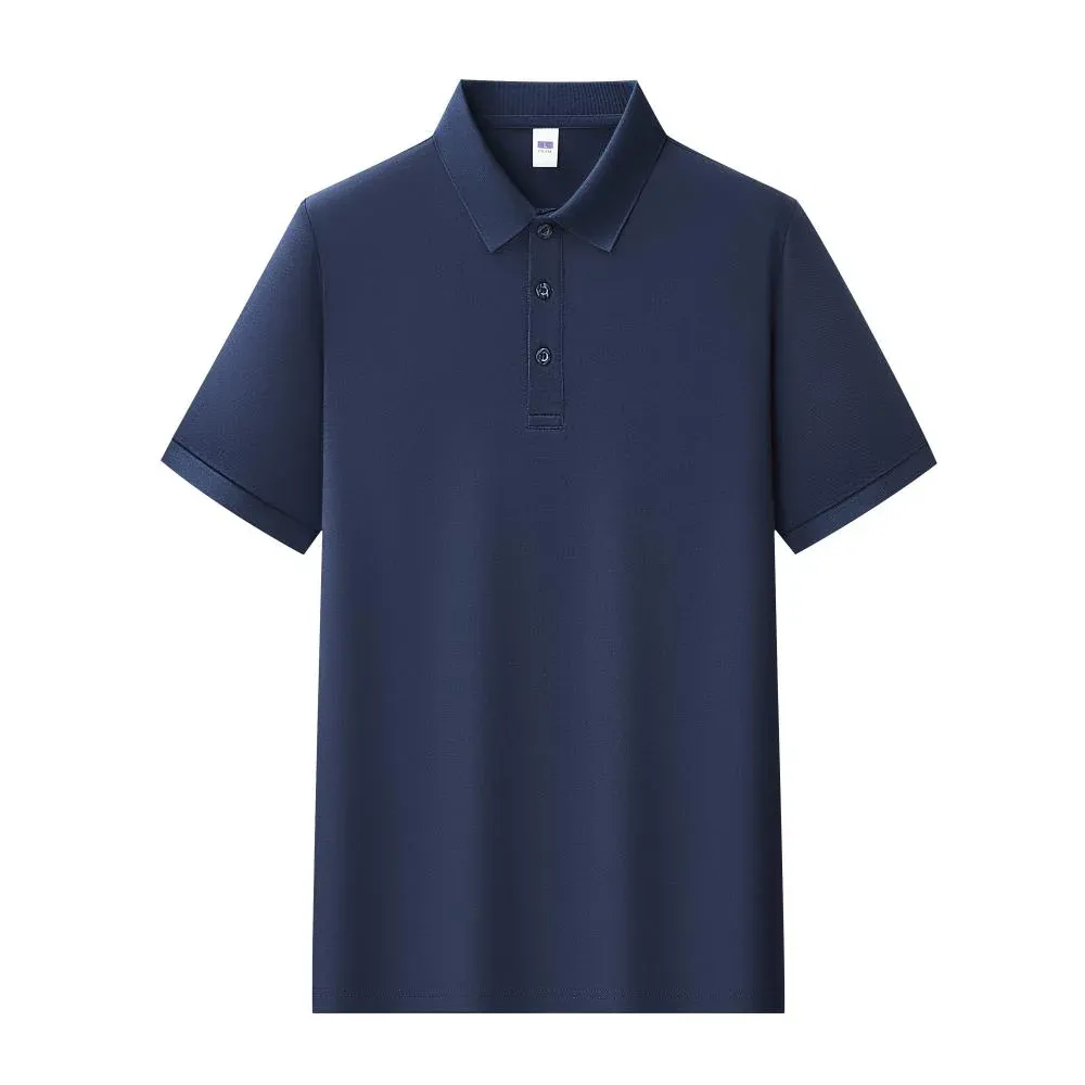 Navy classic pique polo shirt product view