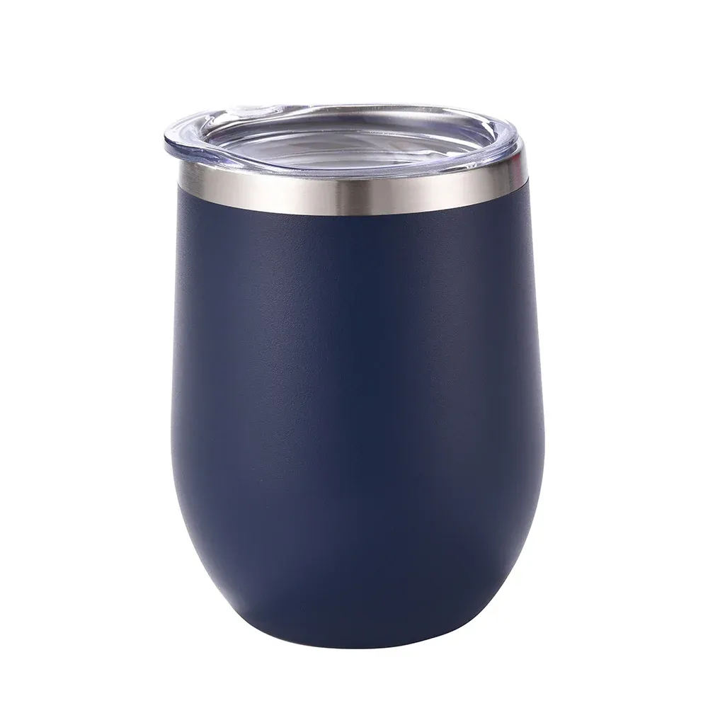 Teal egg-shaped tumbler with clear lid product view 2