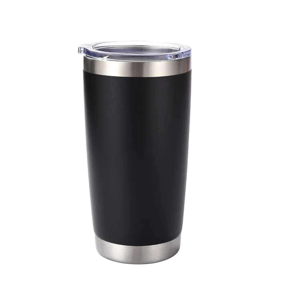 White 20oz tumbler with clear lid product view 2