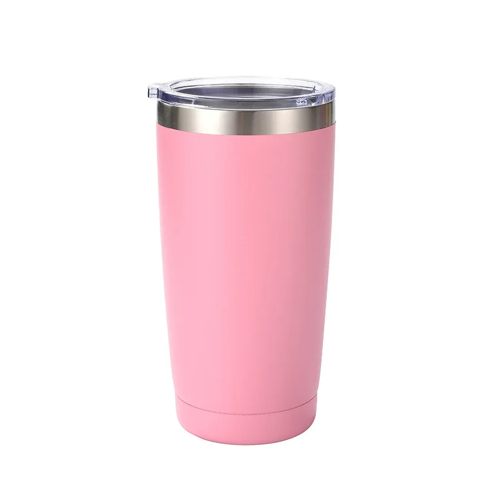 White 20oz tumbler with clear lid product view 4