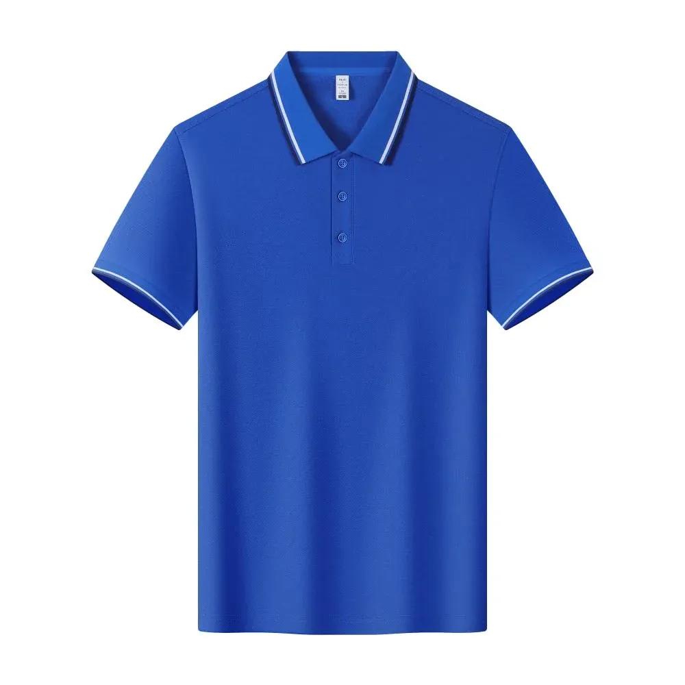 Blue contrast tipping polo shirt product view