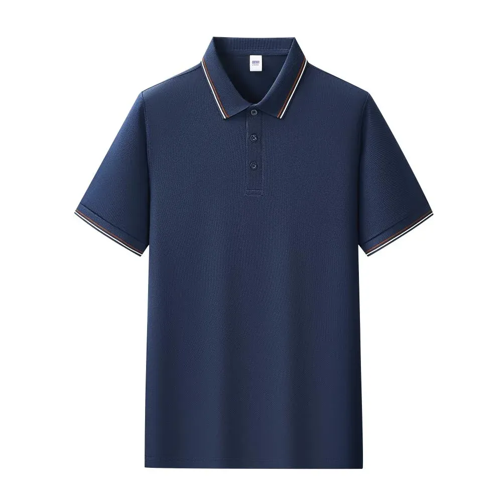 Navy contrast tipping polo shirt product view