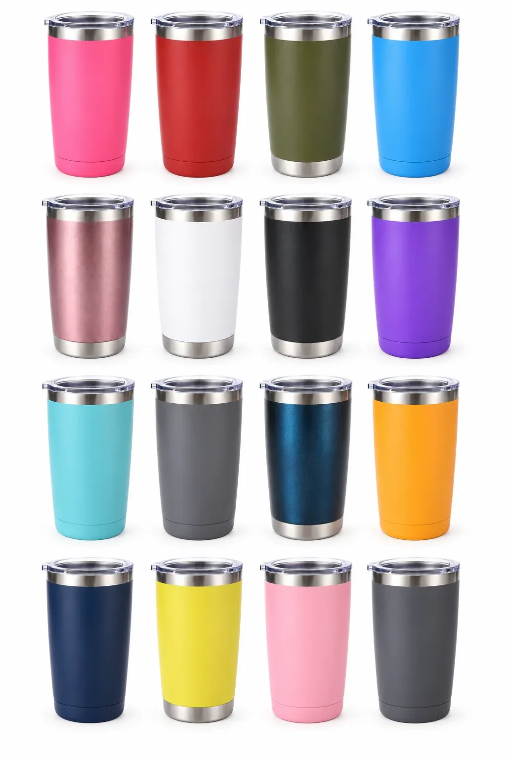 White 20oz tumbler with clear lid product view 7