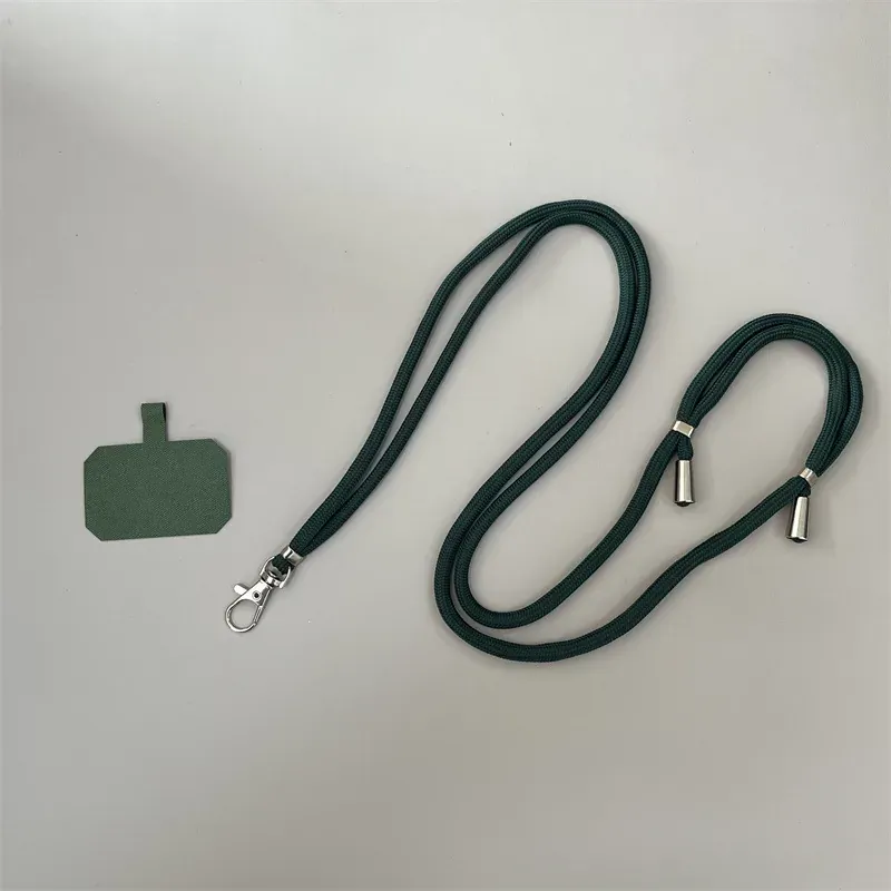 Pink rope phone lanyard kit with patch and rings