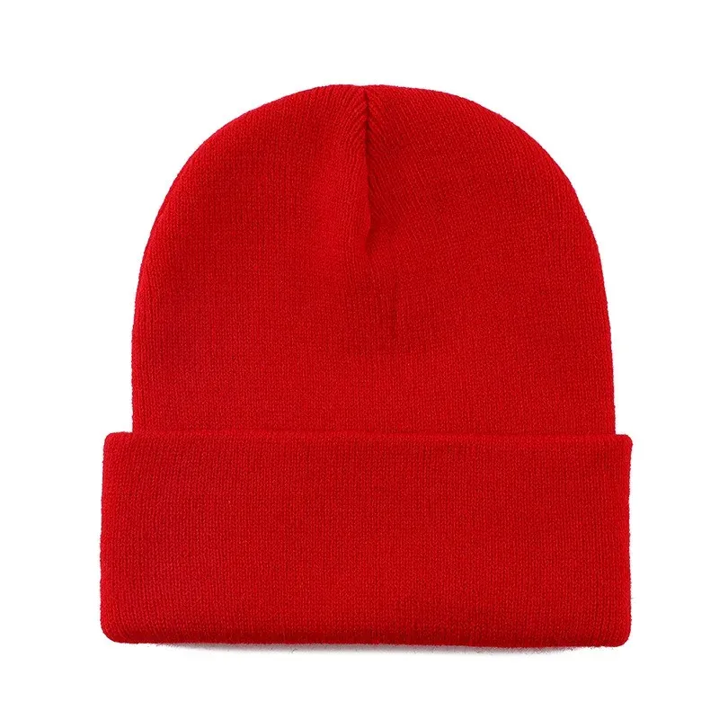 Red knit beanie