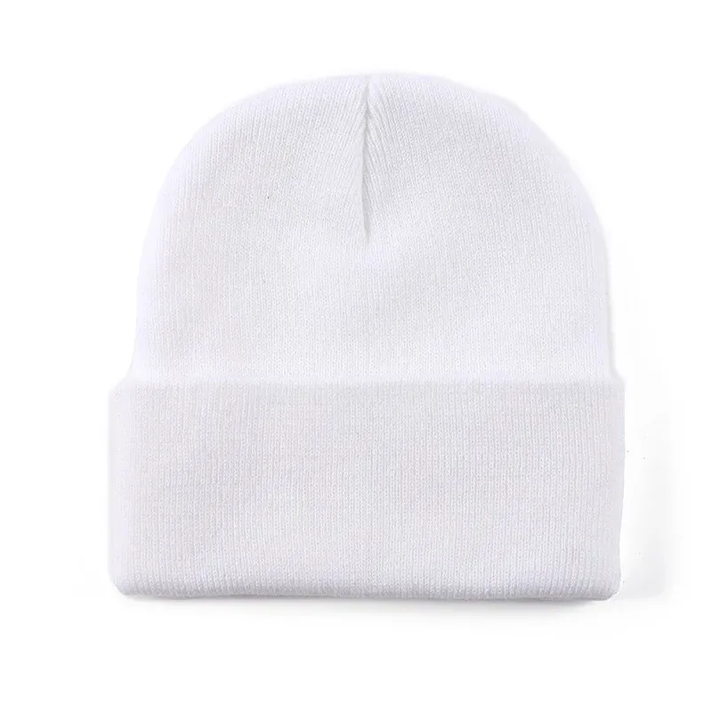 White knit beanie