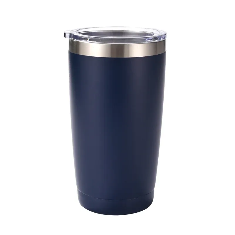 White 20oz tumbler with clear lid product view 3