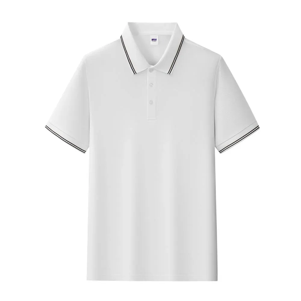 White contrast tipping polo shirt product view