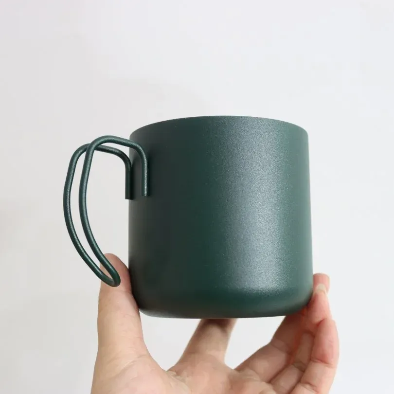 White and black coffee mugs with handles product view 2