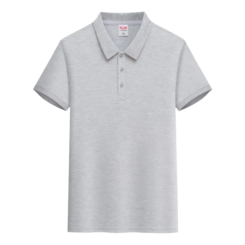Grey classic pique polo shirt product view