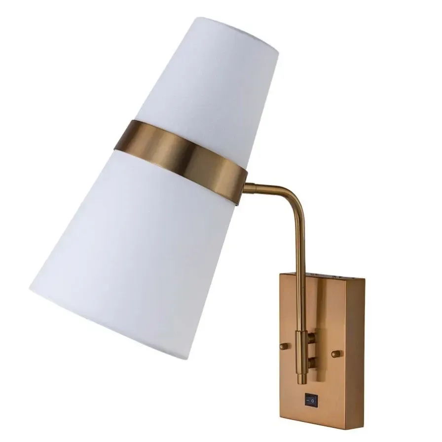 spw-2606-brass-wall-sconce-white-fabric-shade-main