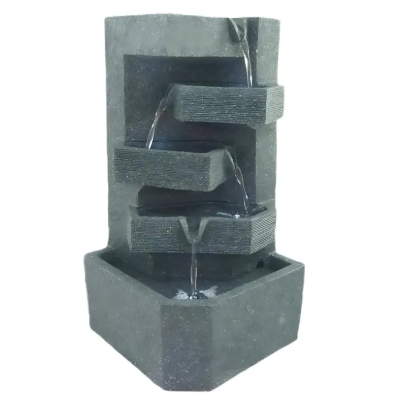 DSC08344-Modern Stacked Slate Cascading Water Fountain for Patio & Home Decor