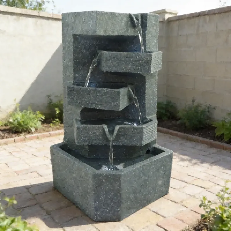 DSC08344 - Modern Stacked Slate Cascading Water Fountain for Patio & Home Decor (1)