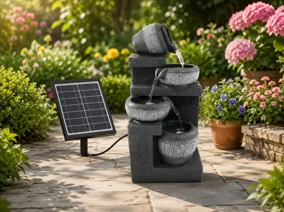 PY250049 cascading solar fountains for garden decor