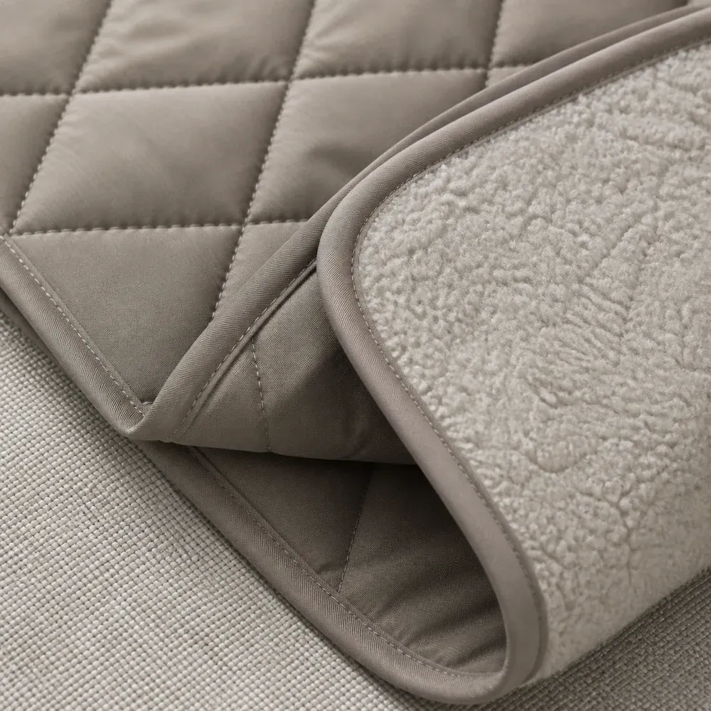 Pet-friendly furniture protection throw construction detail