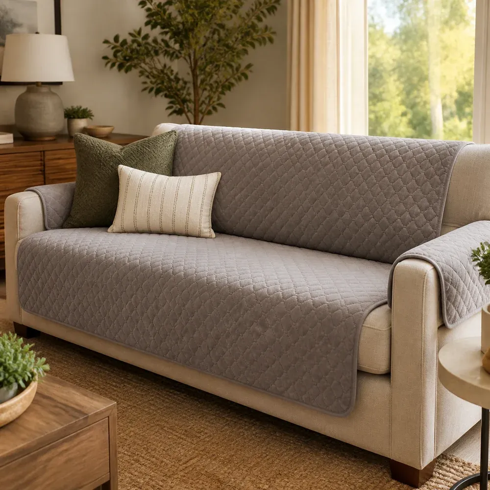 Pet-friendly furniture protection throw lifestyle application