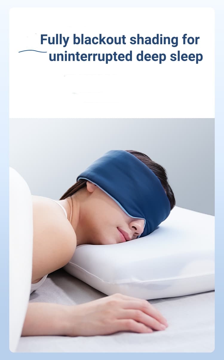 Sleep mask layered construction detail showing multi-layer padding