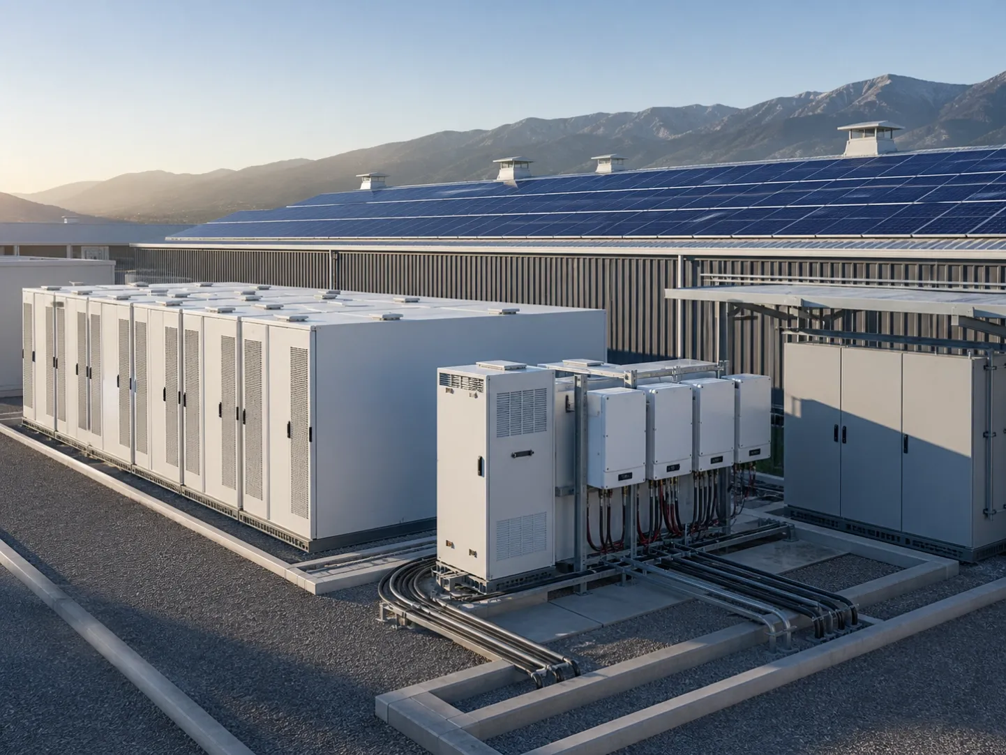 EPC team commissioning a commercial solar-plus-storage system