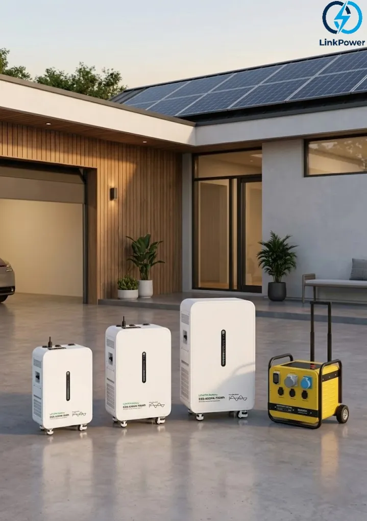 Distributor comparing LinkPower 4kWh portable station with 10kWh residential ESS