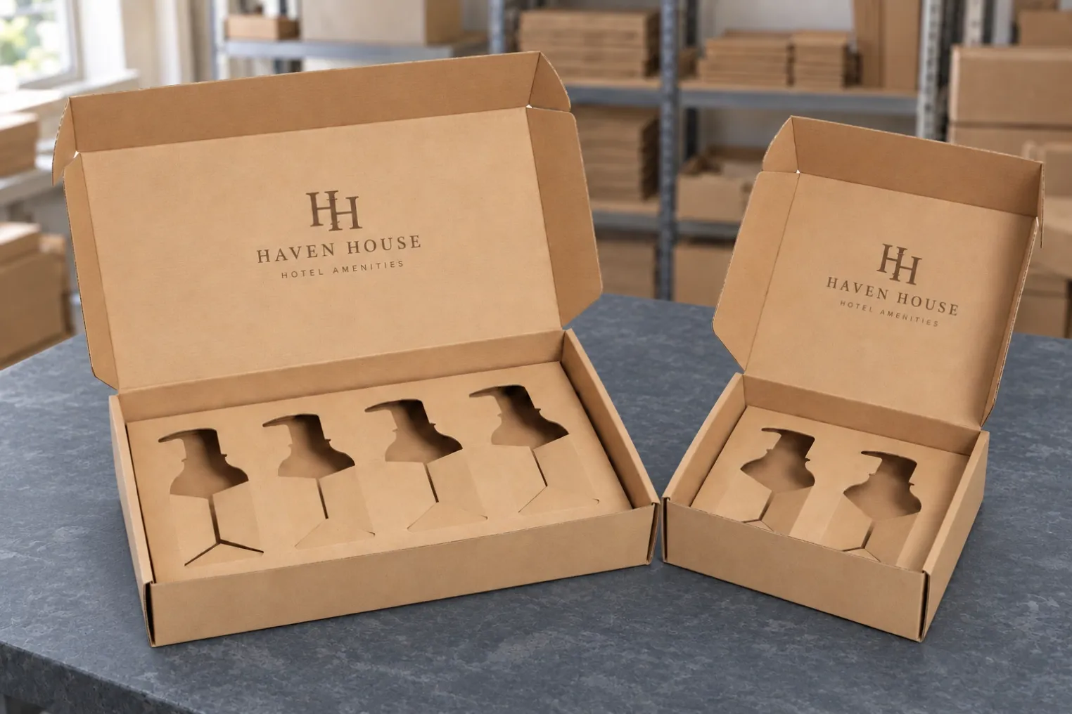 Shipping box with paper insert