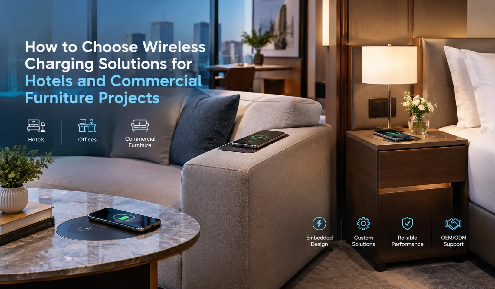 Wireless Charging Solutions for Hotels & Furniture