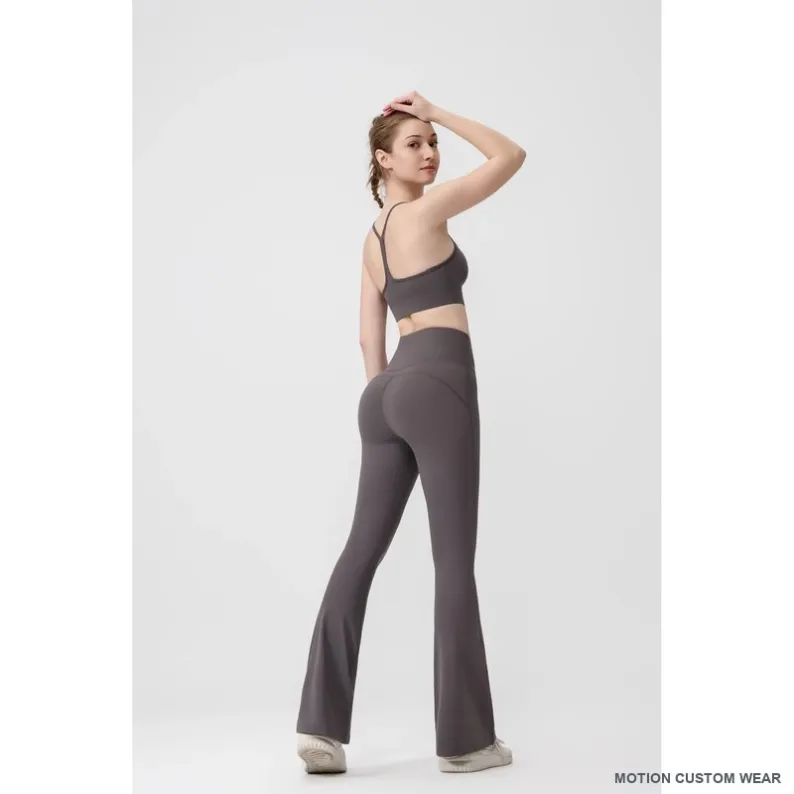 Custom flared-leg activewear set view detail
